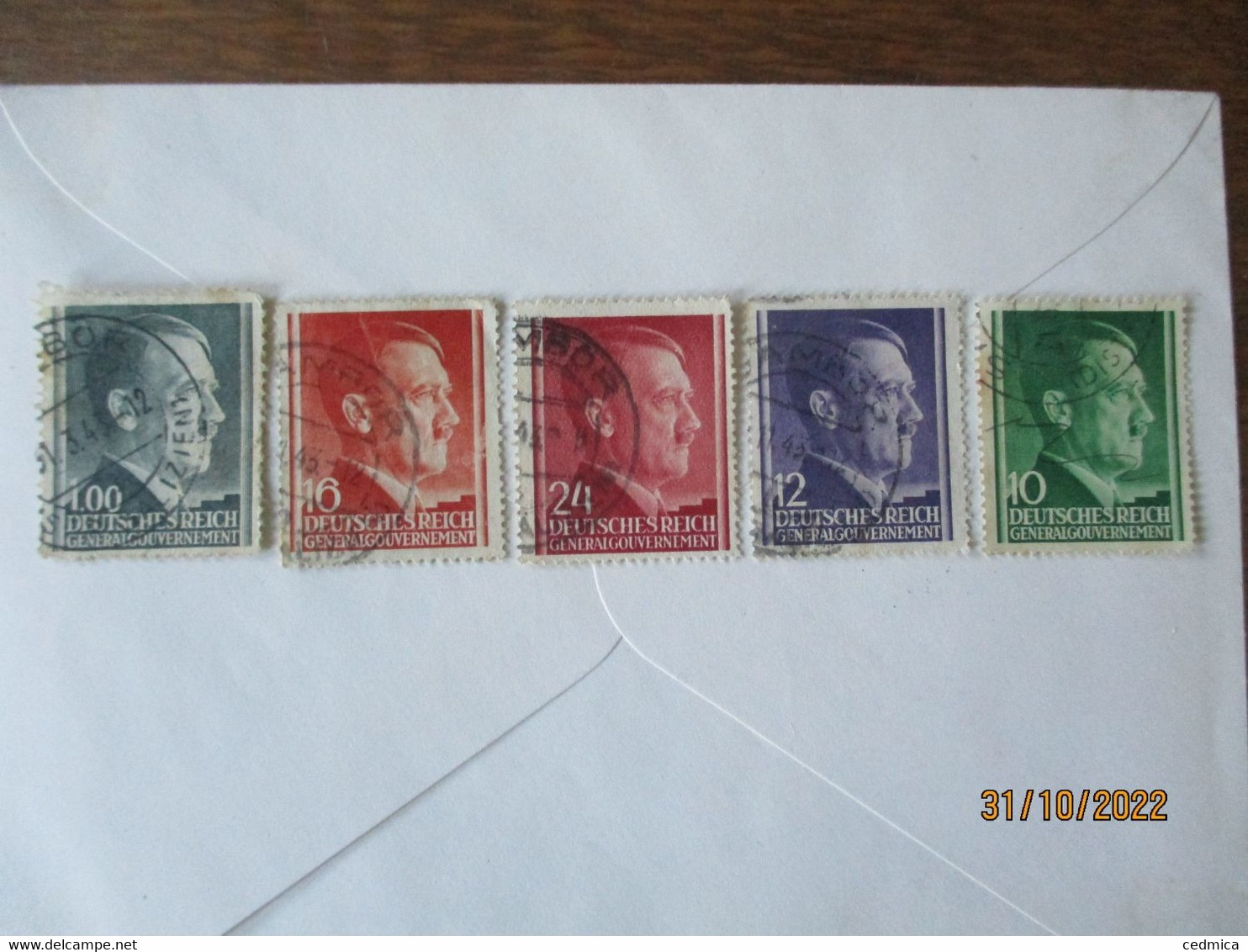 GENERALGOUVERNEMENT DEUTSCHES REICH  5 TIMBRES - Usati