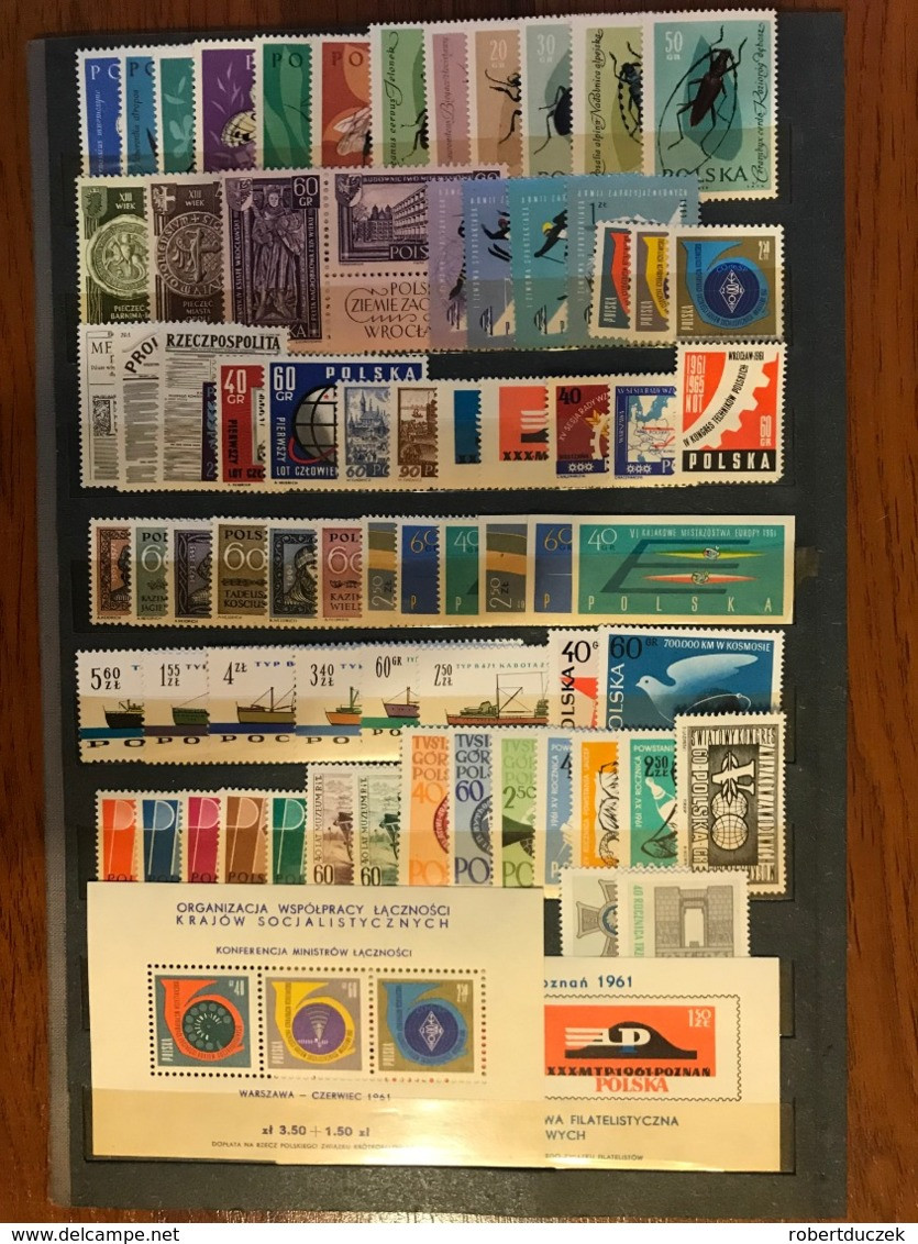 Poland 1961. Complete Year Set. 73 Stamps And 2 Souvenir Sheets. MNH - Full Years