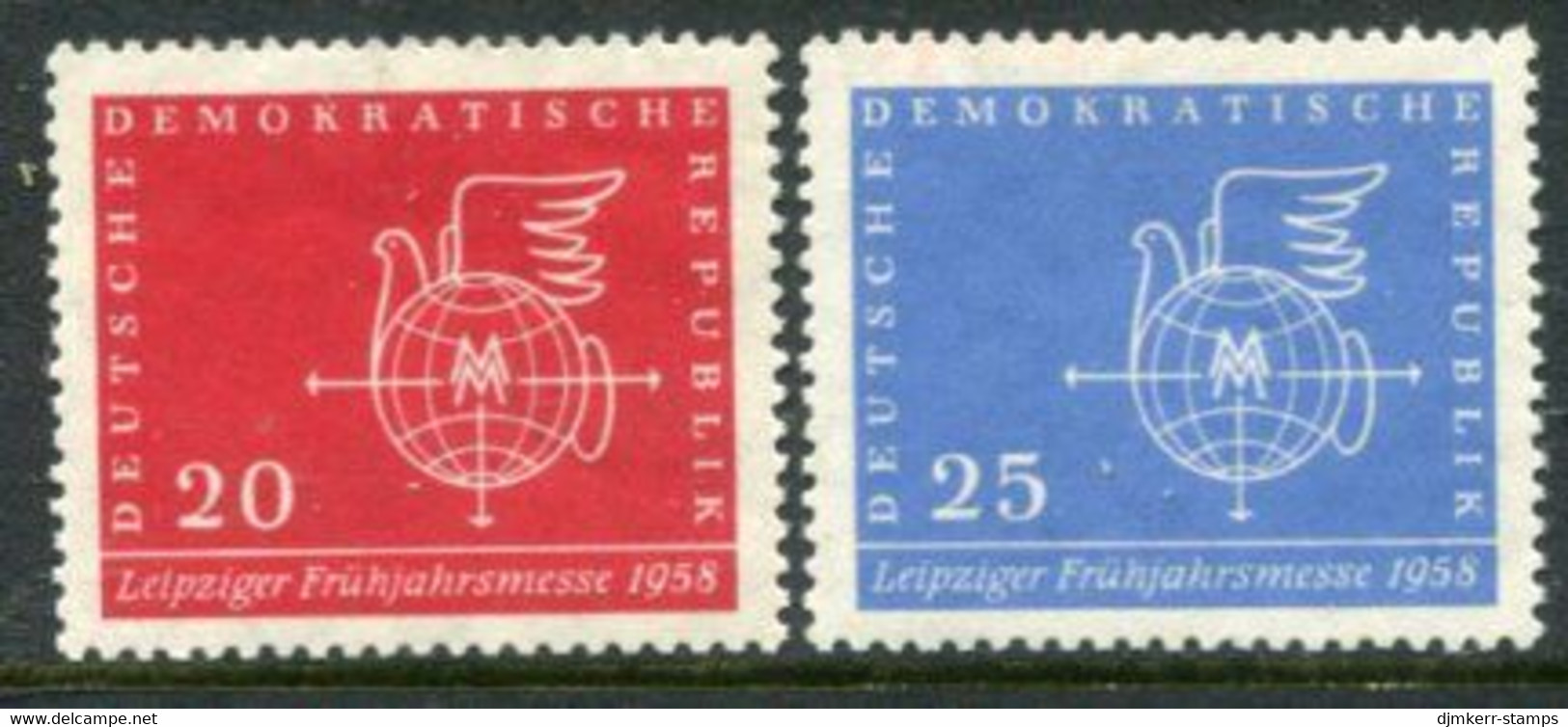 DDR / E. GERMANY 1958 Leipzig Spring Fair MNH / **.  Michel  618-19 - Unused Stamps