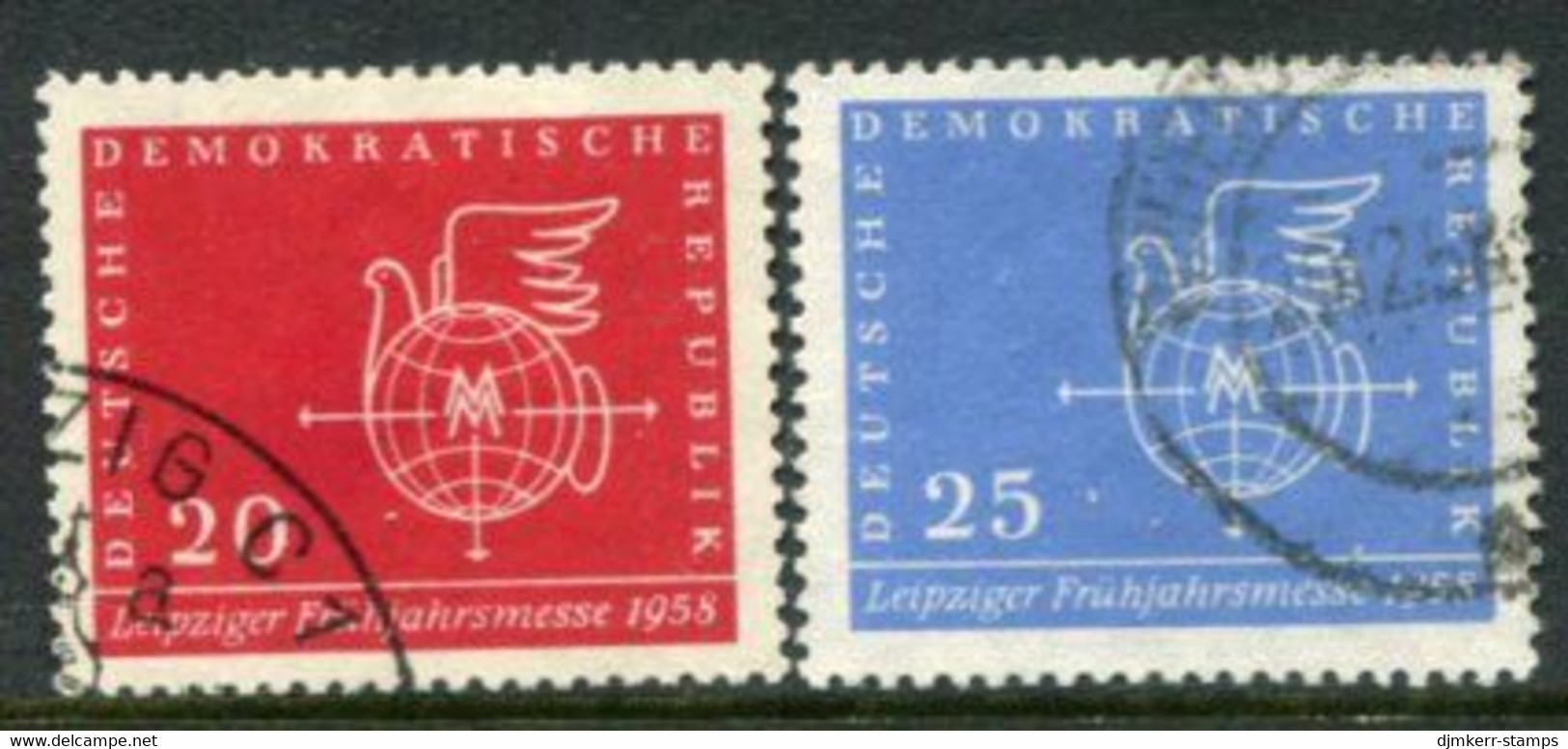 DDR / E. GERMANY 1958 Leipzig Spring Fair Used.  Michel  618-19 - Used Stamps