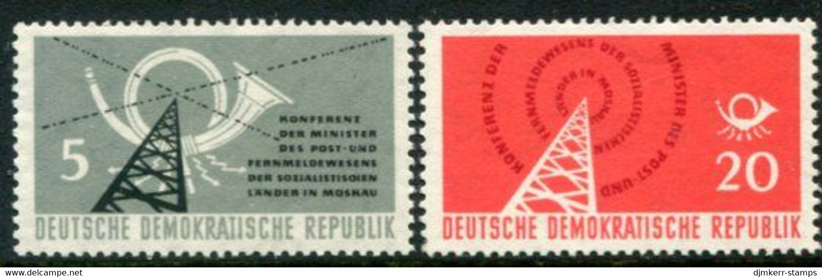 DDR / E. GERMANY 1958 Postal Ministers' Conference MNH / **.  Michel  620-21 - Unused Stamps