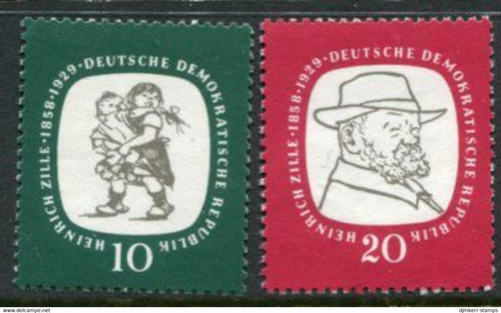 DDR / E. GERMANY 1958 Zille Centenary MNH / **.  Michel  624-25 - Nuevos