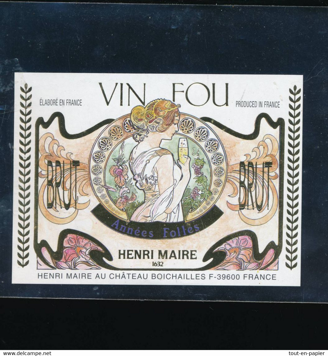 Etiquette Vin Fou Jura Wine Label Dessin Portrait Femme - Henri Maire Boichailles - Érotique