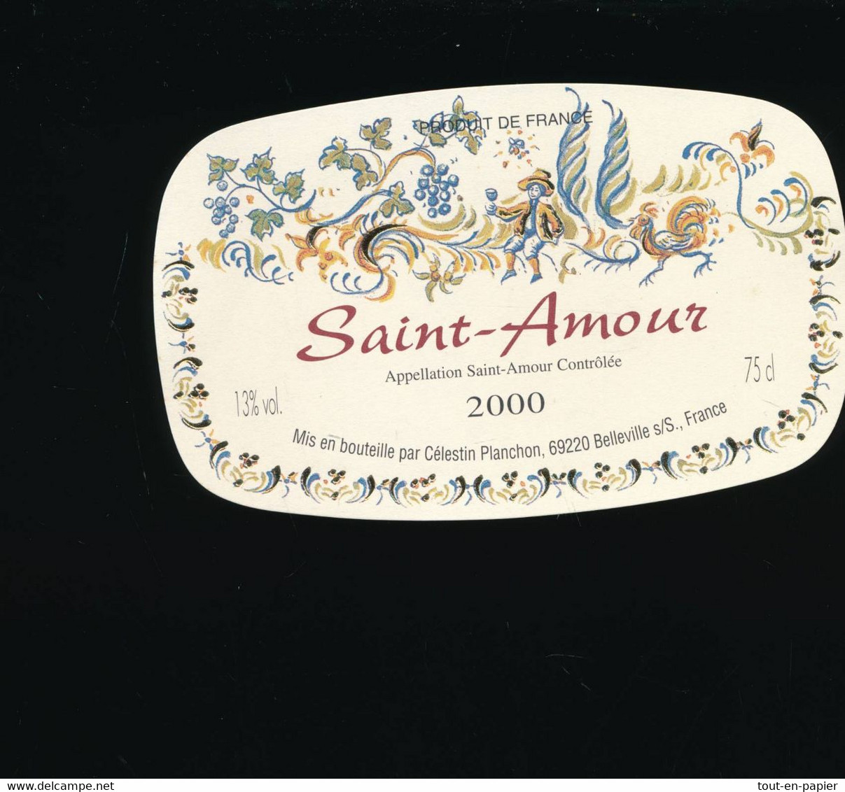 Etiquette  Vin SAINT-AMOUR  2000 69 Belleville - Anno 2000