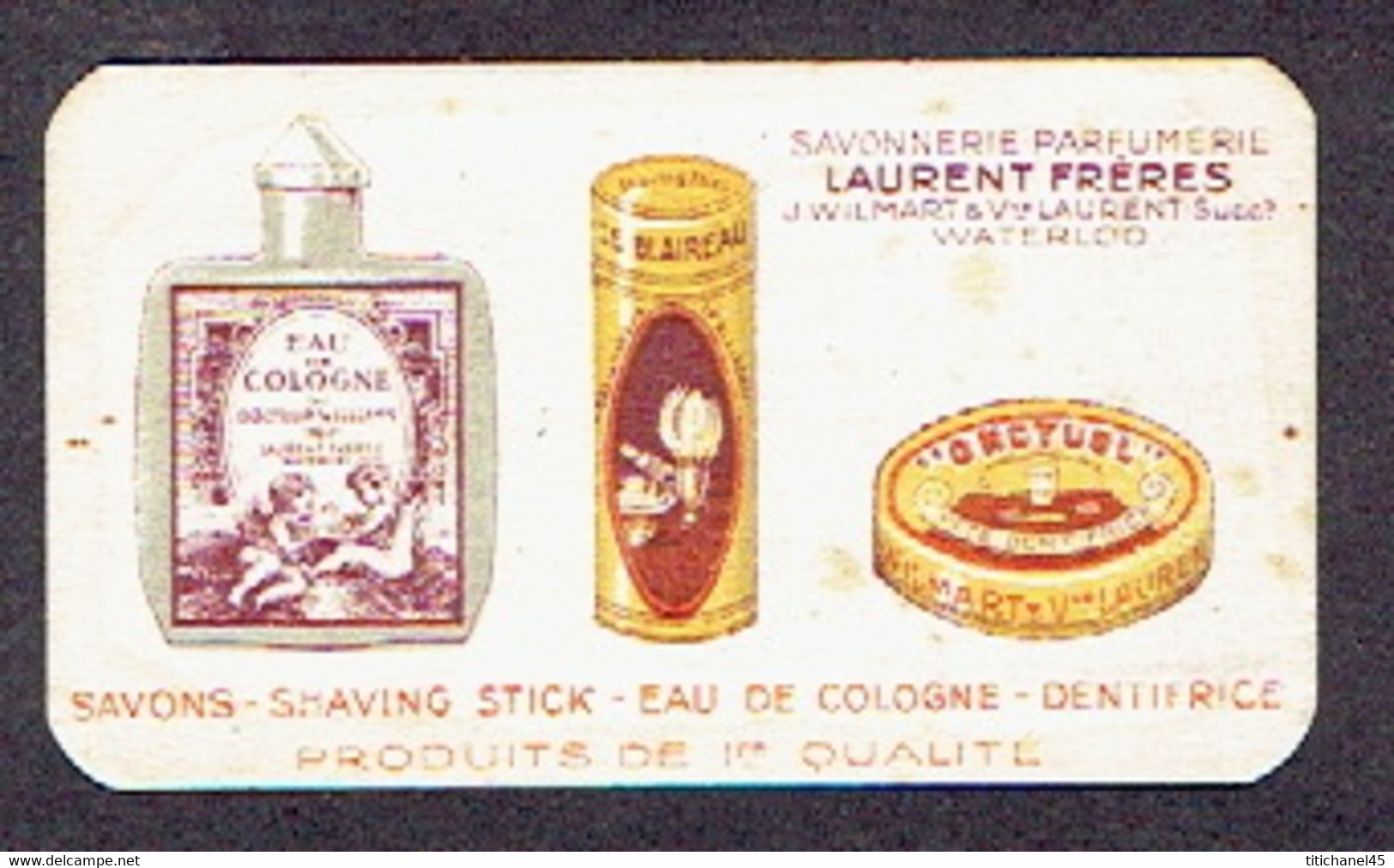 Peu Courante Carte Parfum De LAURENT FRERES - Savons, Shaving Stick, Eau De Cologne, Dentifrice - Anciennes (jusque 1960)