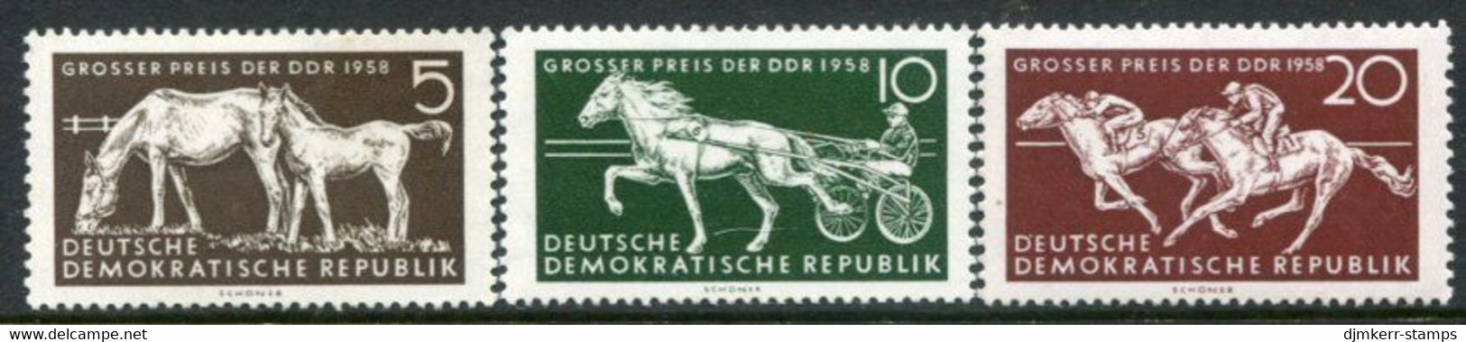 DDR / E. GERMANY 1958 Horse Races MNH / **.  Michel  640-42 - Ongebruikt