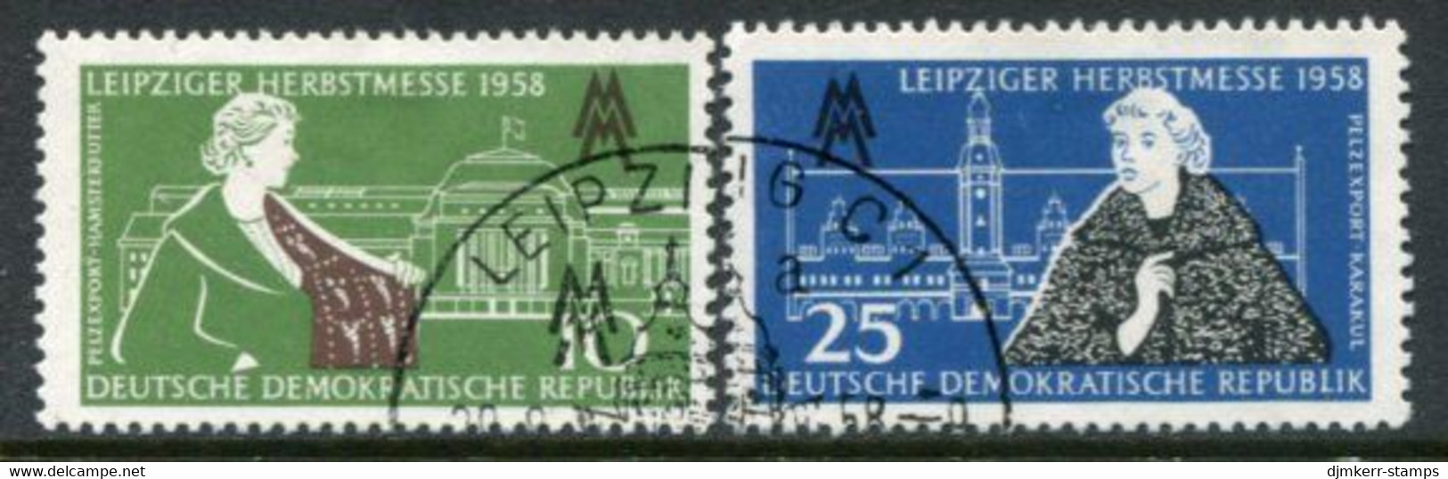 DDR / E. GERMANY 1958 Leipzig Autumn Fair Used.  Michel  649-50 - Used Stamps