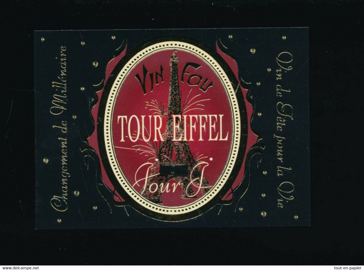 Etiquette Vin Wine Label Tour Eiffel  Vin Fou Henri Maire Changement De Millenaire - 2000 Jour J - Year 2000