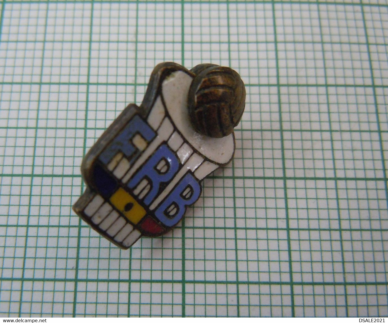 Romania Roumanie Rumänien Sport Basketball Federation Vintage Enamel Lapel Pin Badge (ds719) - Honkbal