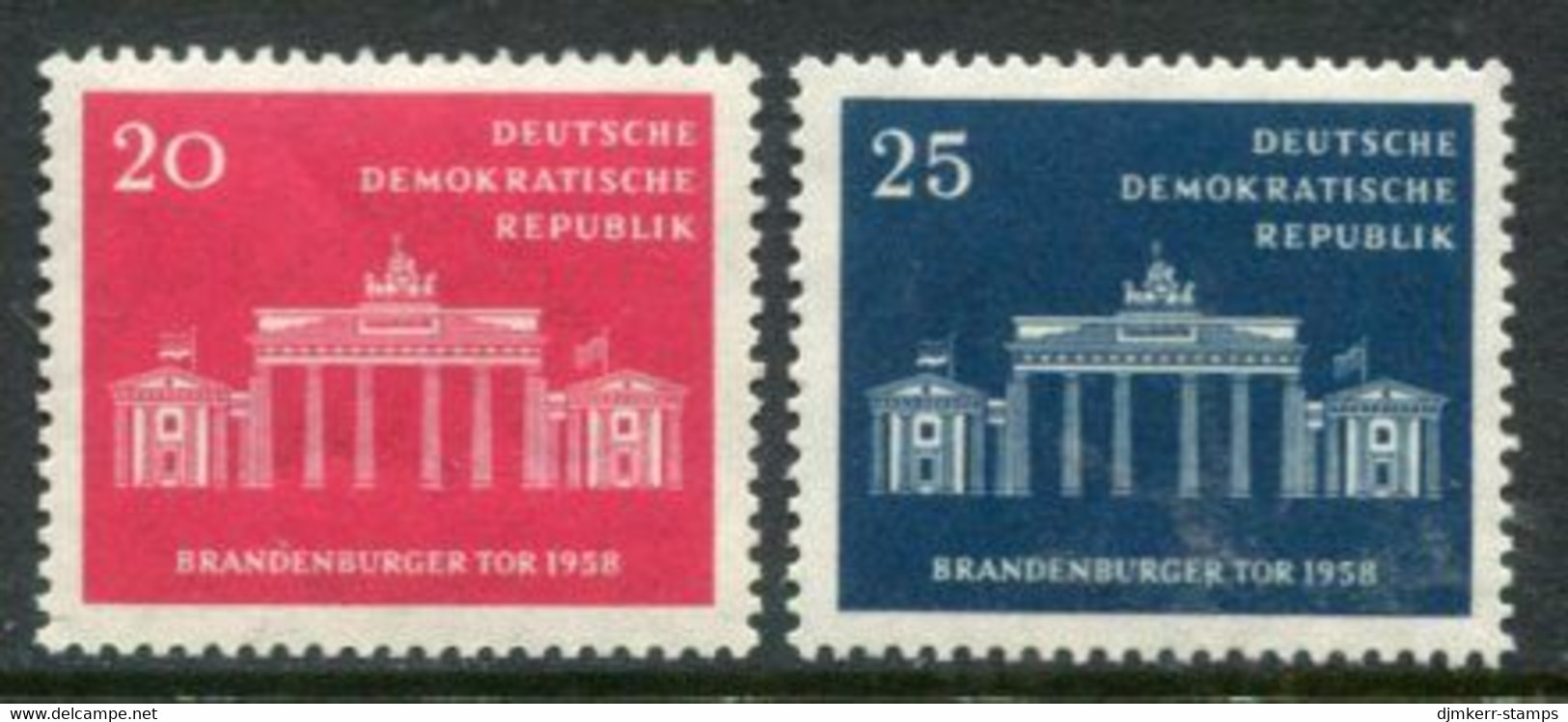 DDR / E. GERMANY 1958 Brandenburg Gate MNH / **.  Michel  665-66 - Nuovi