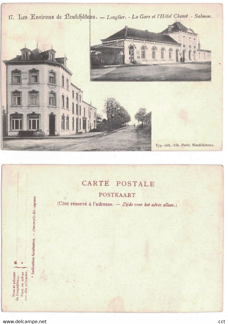 Longlier  Neufchâteau  La Gare Et L'Hôtel Chenot - Salmon   Typ-lith  Alb Petit  N° 17 - Neufchâteau