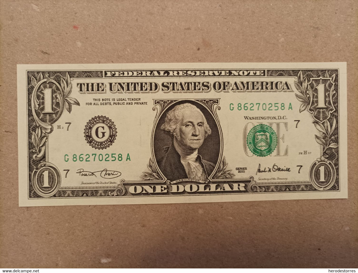 Billete De Estados Unidos De 1 Dólar, Sin Circular/plancha - A Identificar