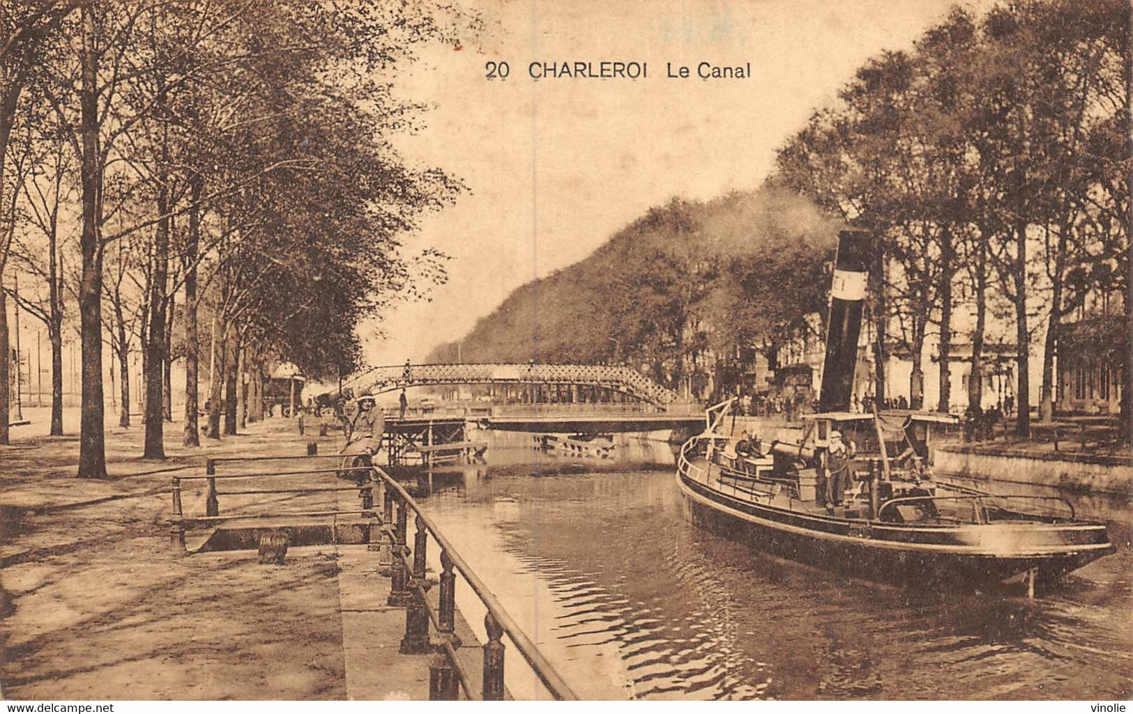PIE-Th.Mu-22-8302 : CHARLEROI. LE CANAL. REMORQUEUR TYPE "GUÊPE" - Charleroi