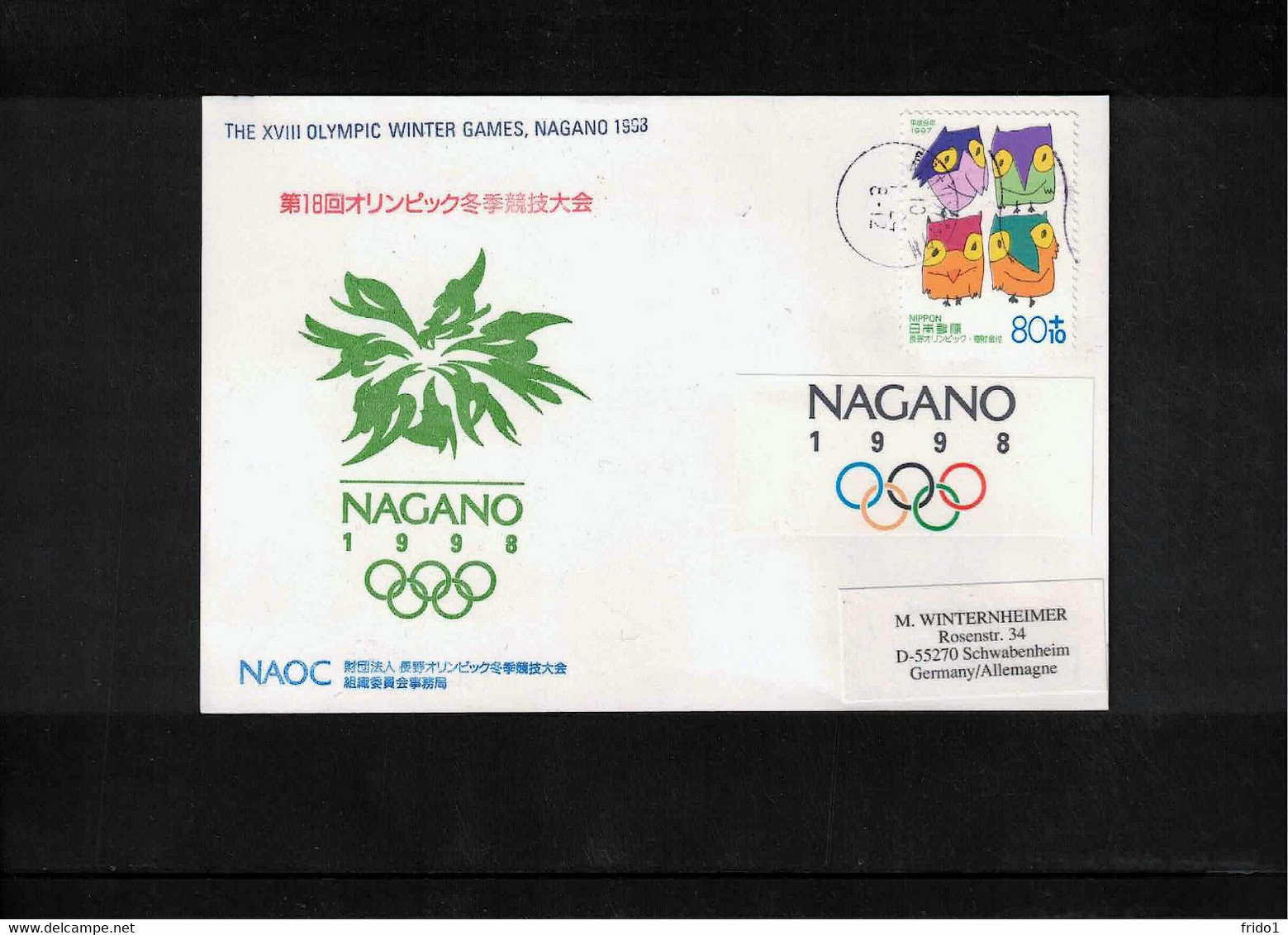 Japan 1998 Olympic Games Nagano Interesting Postcard - Invierno 1998: Nagano