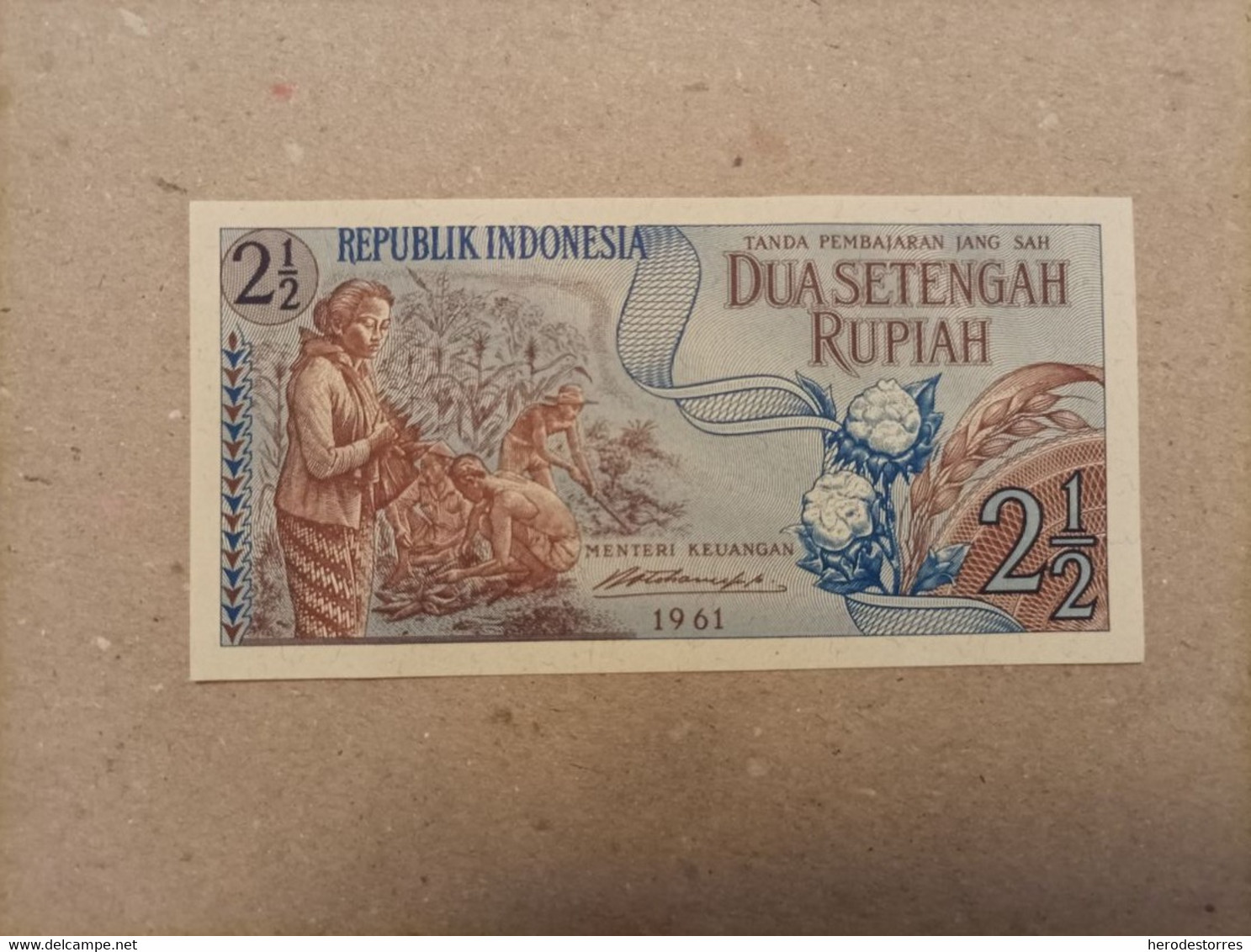Billete De Indonesia De 1/2 Rupiah, Año 1961, Uncirculated - Indonésie