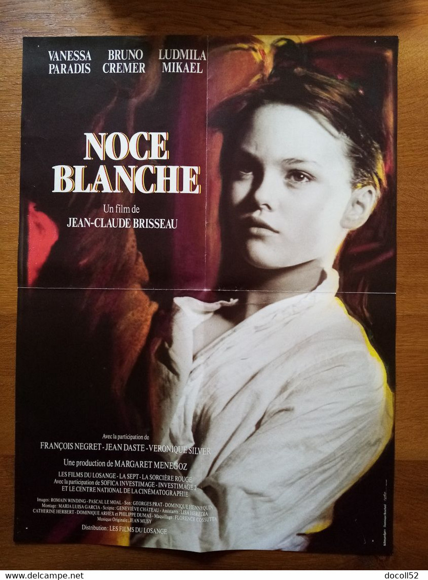 AFFICHE CINEMA ORIGINALE FILM NOCE BLANCHE 1989 VANESSA PARADIS BRUNO CREMER LUDMILA MIKAEL 535MMX395MM DE J C BRISSEAU - Affiches & Posters