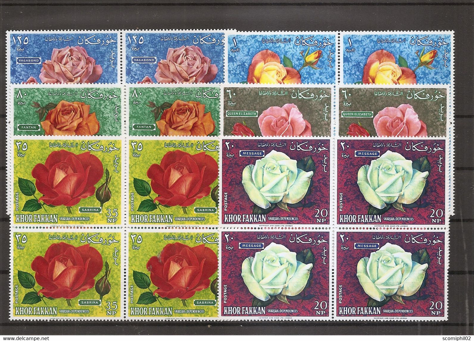 Khor Fakkan - Roses ( 91/96 En Blocs De 4 XXX -MNH ) - Khor Fakkan