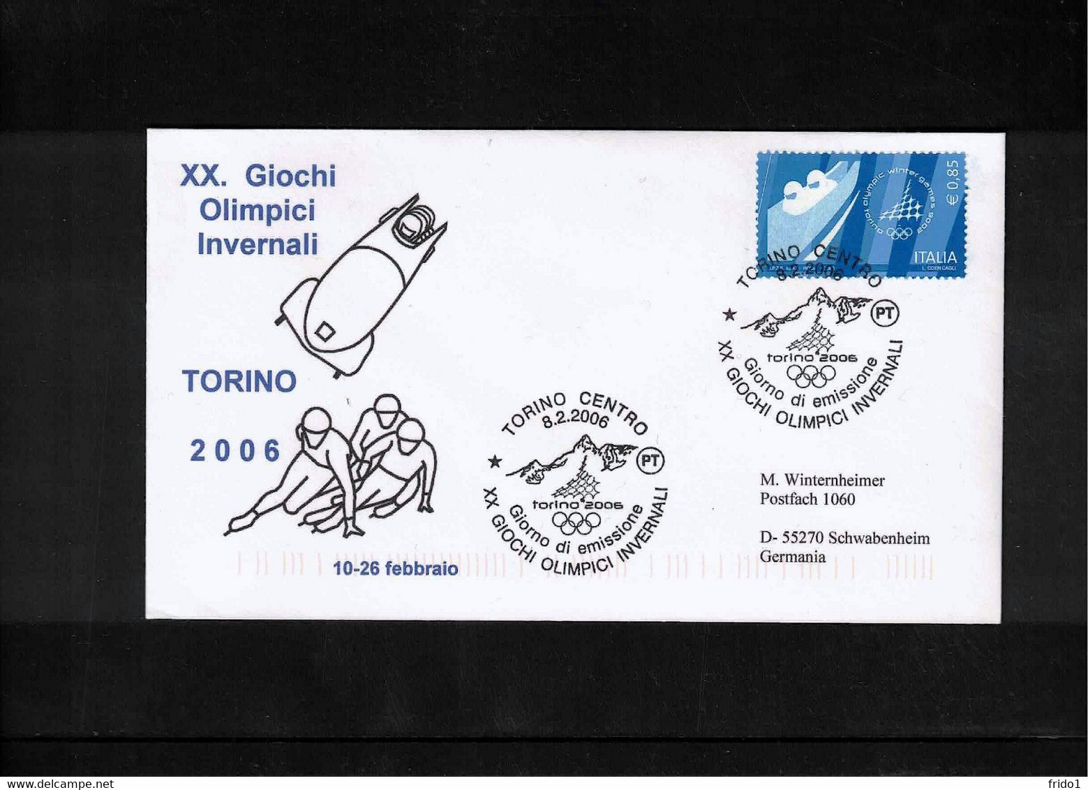 Italy / Italia 2006 Olympic Games Torino Bobsleigh Interesting Cover - Hiver 2006: Torino