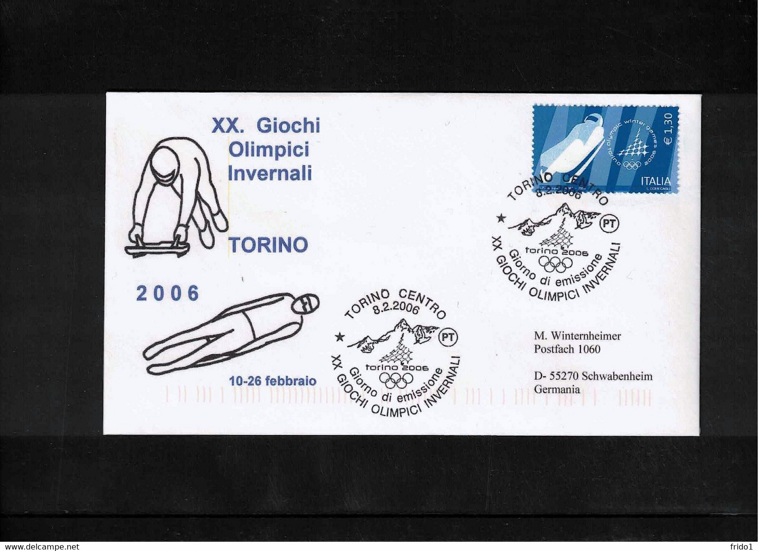 Italy / Italia 2006 Olympic Games Torino Sledding Interesting Cover - Invierno 2006: Turín