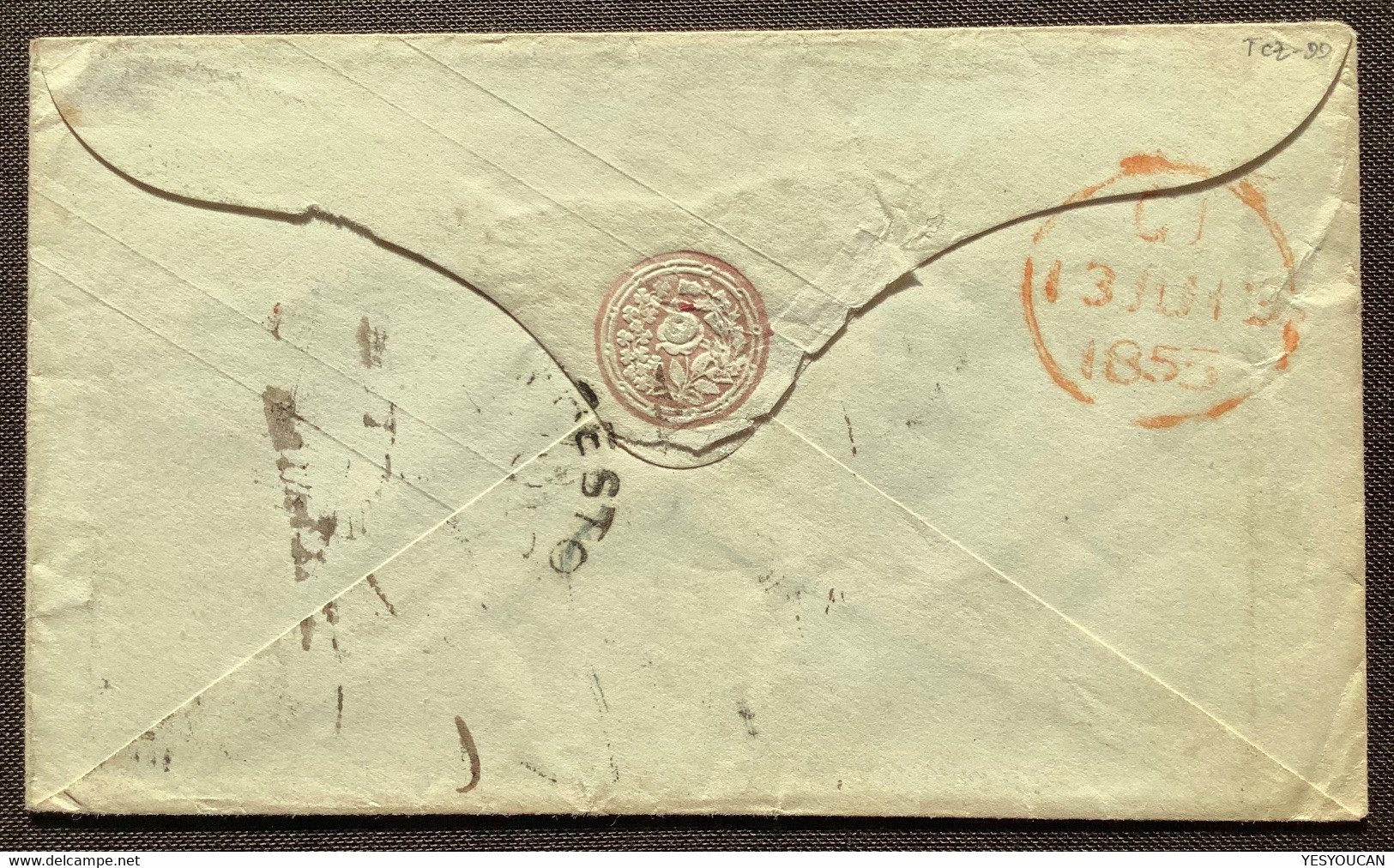 WIESBADEN 1855 GB 1d Queen Victoria Postal Stationery: Thurn Und Taxis Nassau>Preston Lancashire (cover Brief Ganzsache - Brieven En Documenten