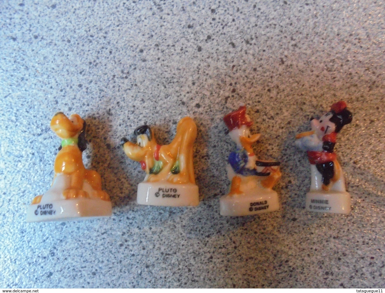 Ancien - Petit Lot De 4 Fèves Disney Pluto, Minnie & Donald - Disney