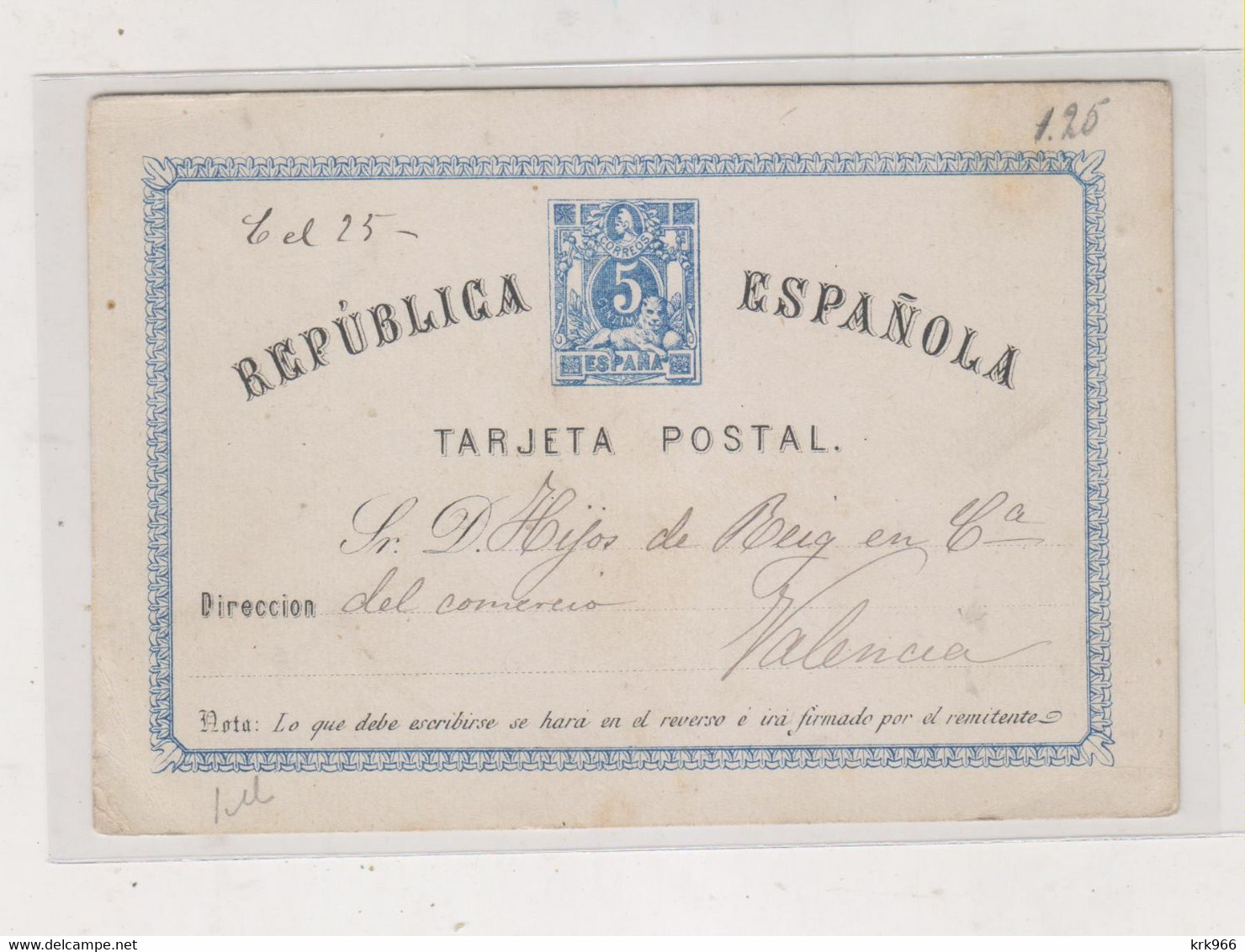 SPAIN 1874 Postal Stationery - Covers & Documents