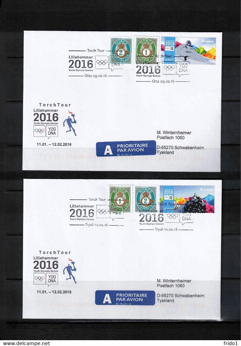 Norway 2016 Youth Olympic games Lillehammer Torch tour 22 different interesting letters