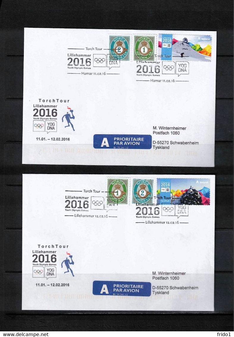 Norway 2016 Youth Olympic games Lillehammer Torch tour 22 different interesting letters