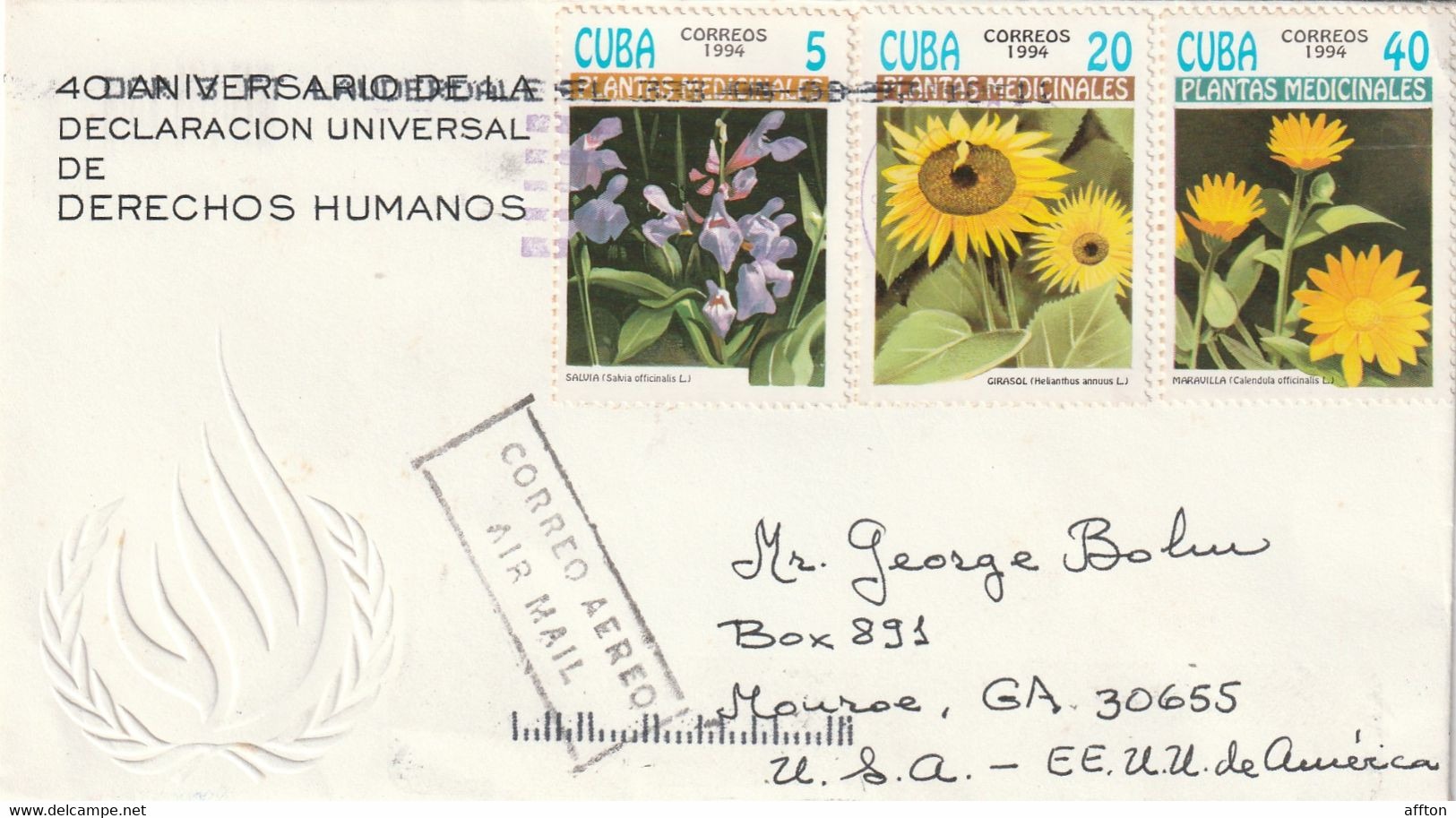 Cuba 1996 Cover Mailed - Brieven En Documenten