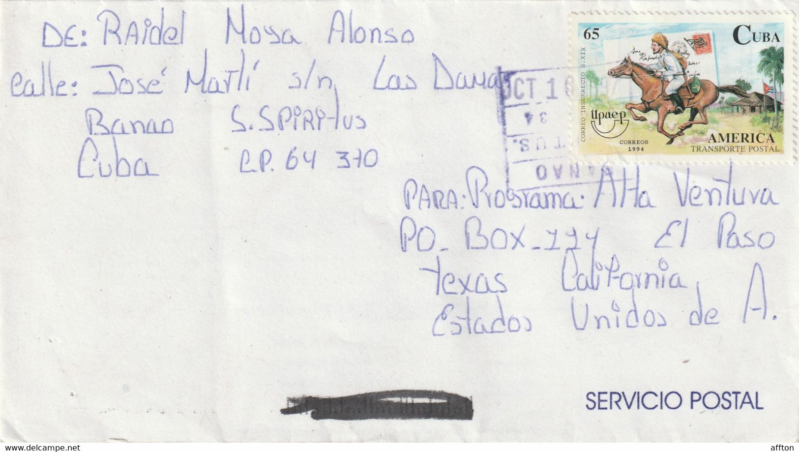 Cuba 1997 Cover Mailed - Lettres & Documents