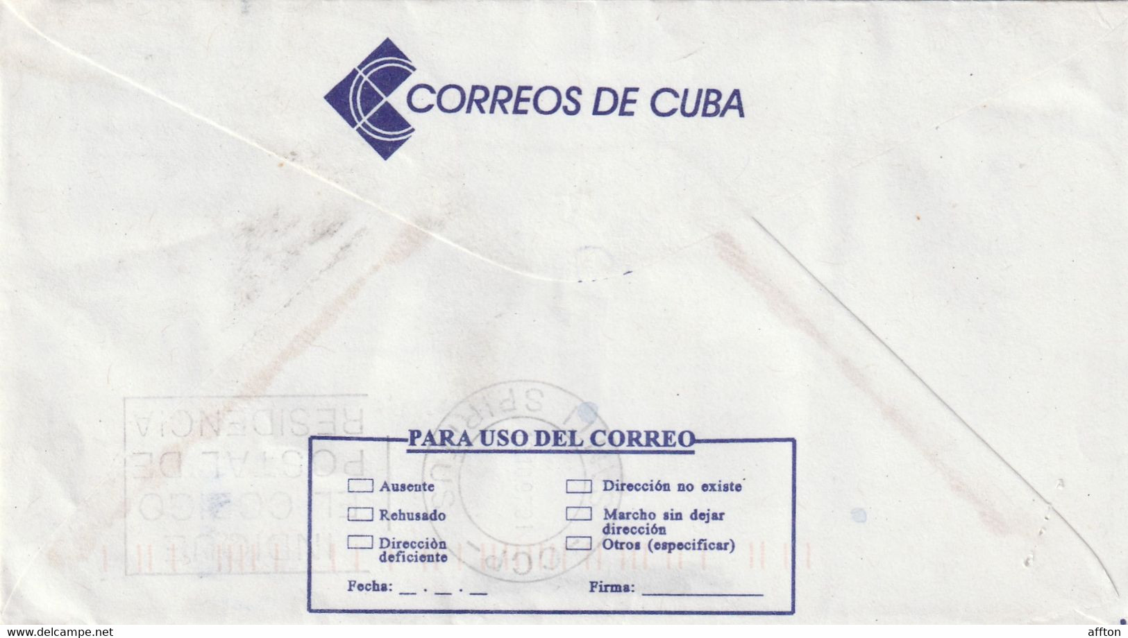 Cuba 1997 Cover Mailed - Cartas & Documentos