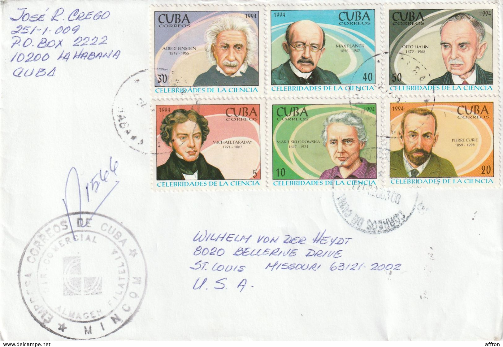 Cuba 2003 Registered Cover Mailed - Brieven En Documenten