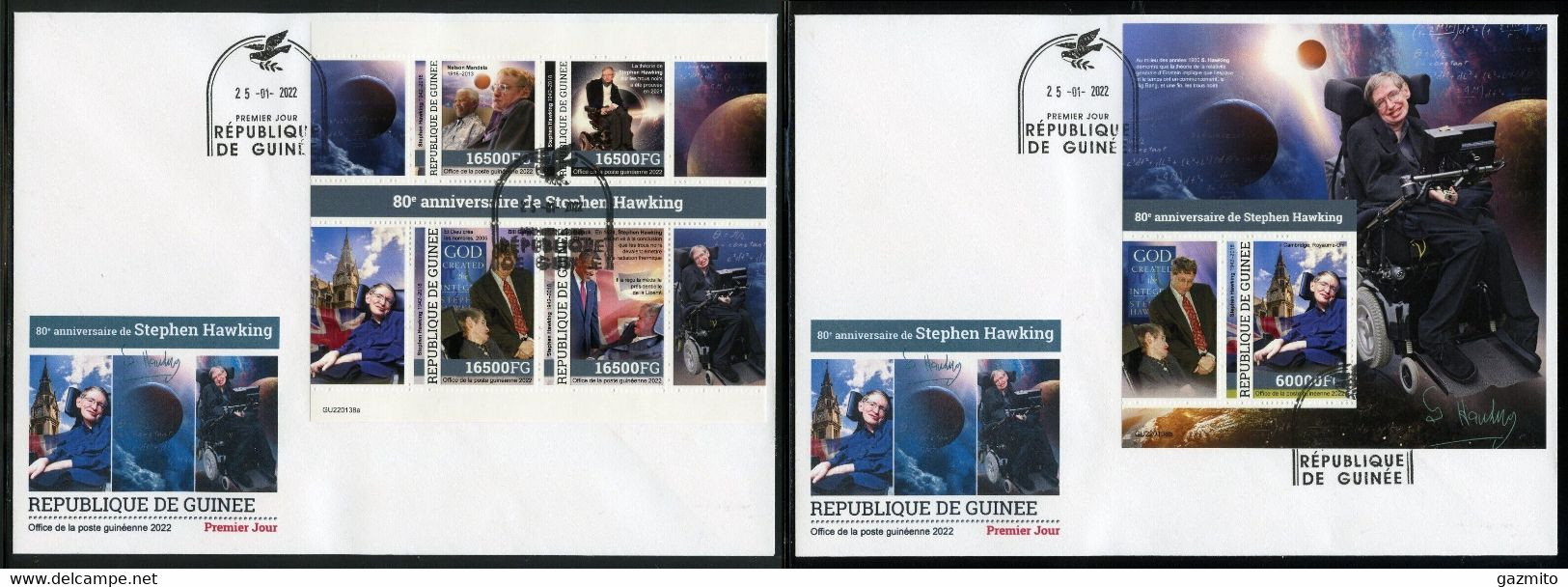 Guinea 2022, Hawking, Space, Physic, 4val In BF+BF In 2FDC - Africa