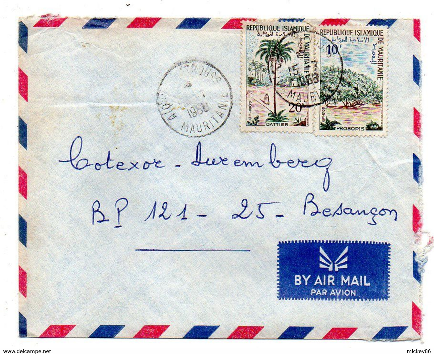 Mauritanie--1968-- AIOUN EL ATROUSS   Pour Besançon-25 ...tp  Divers   Sur Lettre - Mauritanië (1960-...)