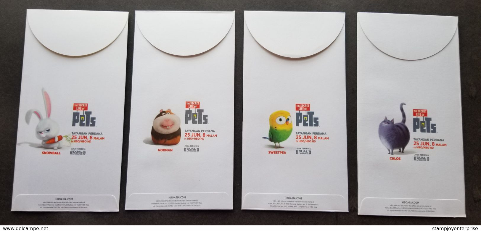 Malaysia HBO Cinema Secret Life Of Pets 2016 Pet Movie Cartoon Angpao Animation Bird Cat Rabbit (money Red Packet - Neujahr