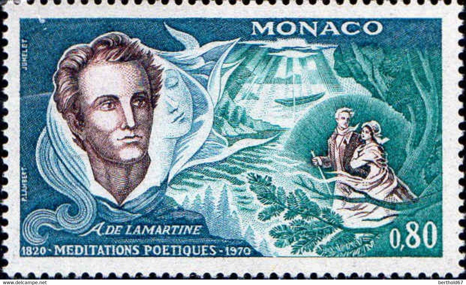 Monaco Poste N** Yv: 841 Mi:991 Alphonse De Lamartine - Unused Stamps