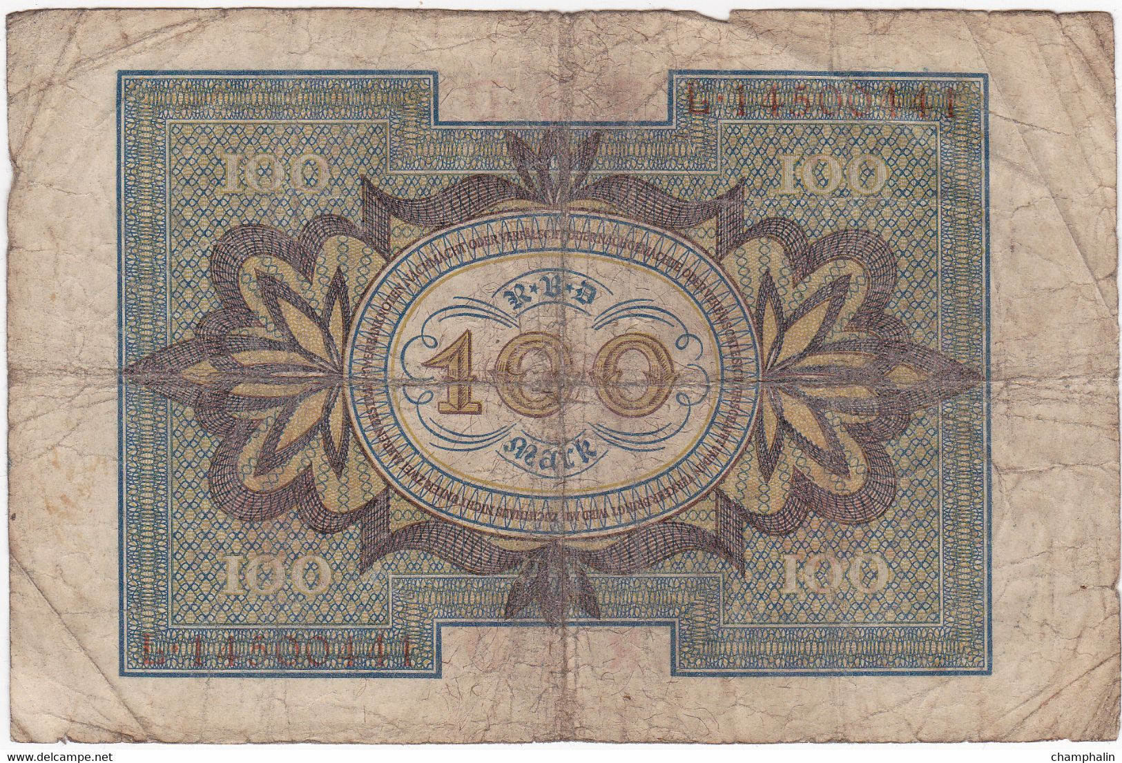 Allemagne - Billet De 100 Mark - 1er Novembre 1920 - P69b - 10 Mark