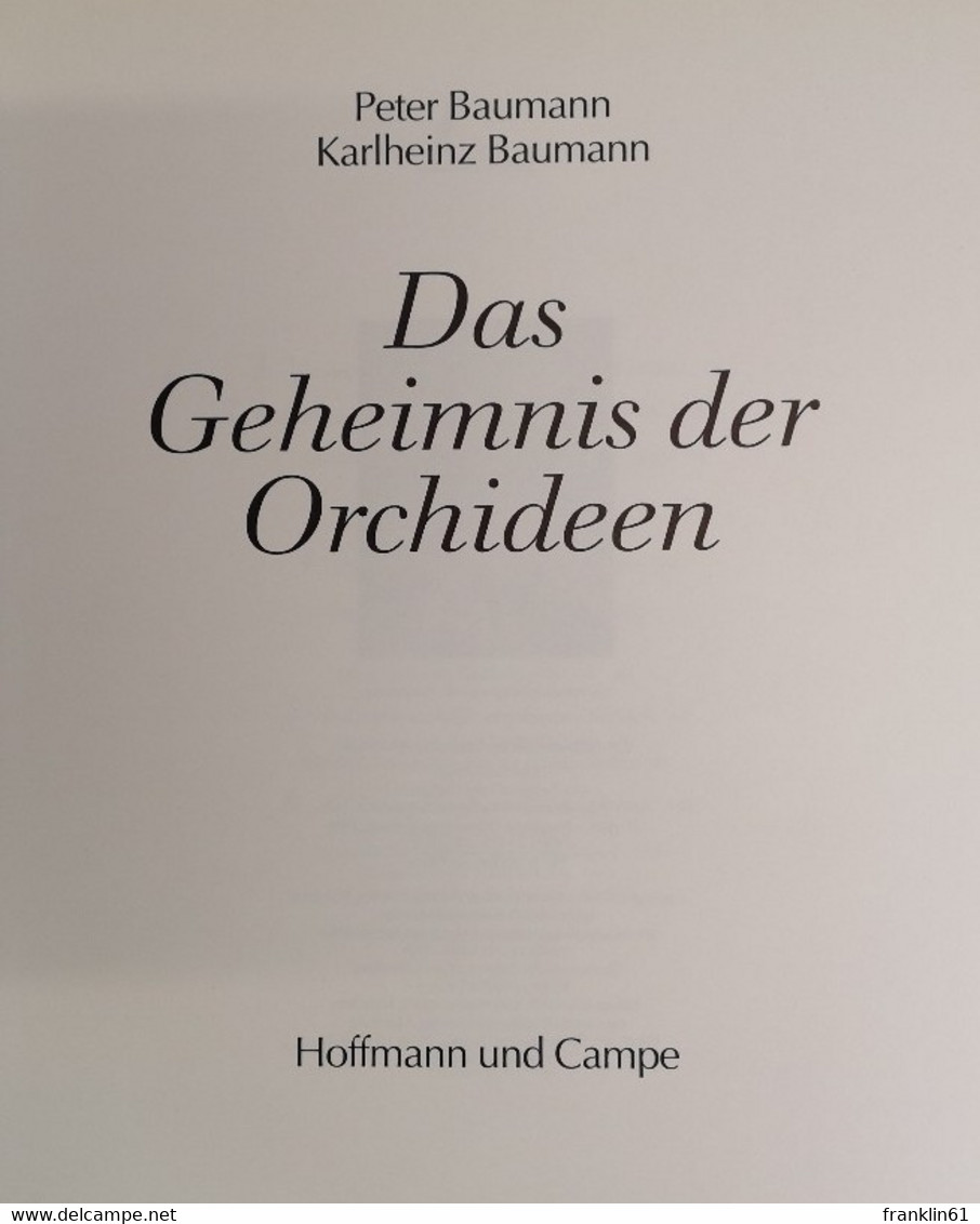 Das Geheimnis Der Orchideen. - Lexika