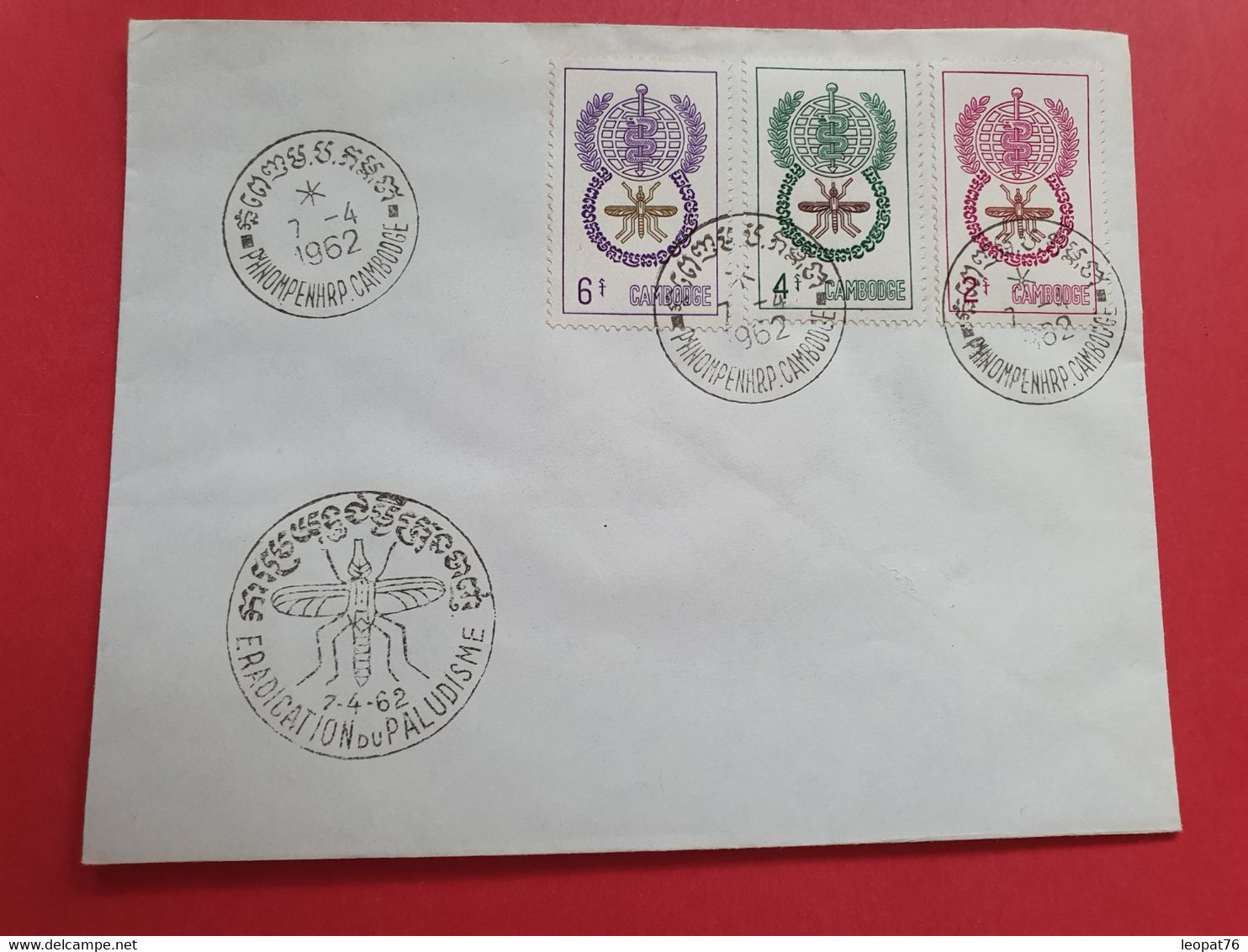 Cambodge - Oblitération FDC En 1962 Sur Enveloppe - Paludisme - N 183 - Camboya