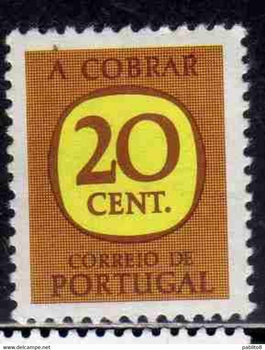 PORTOGALLO PORTUGAL 1967 1984 POSTAGE DUE STAMPS TAXE SEGNATASSE 20c MNH - Neufs