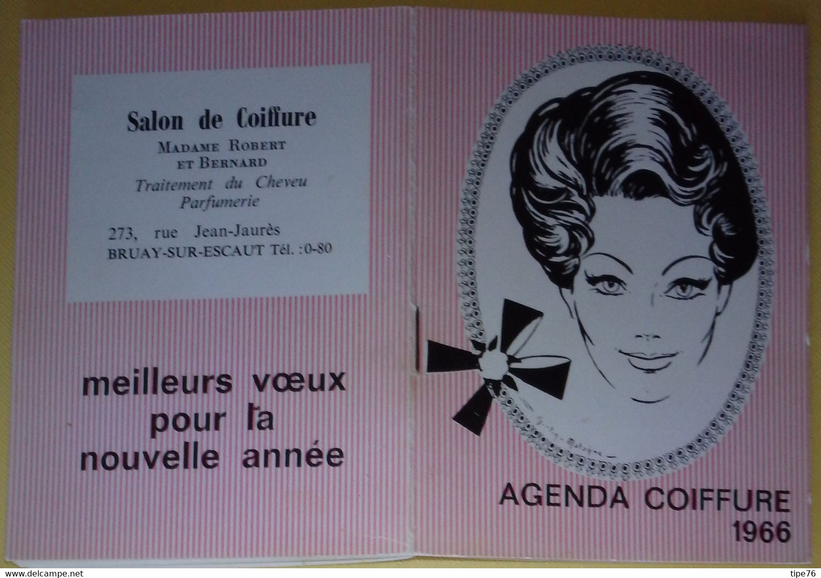 Petit Calendrier Poche Agenda  1966 Coiffure Bruay Sur Escaut Nord   16 Pages - Petit Format : 1961-70