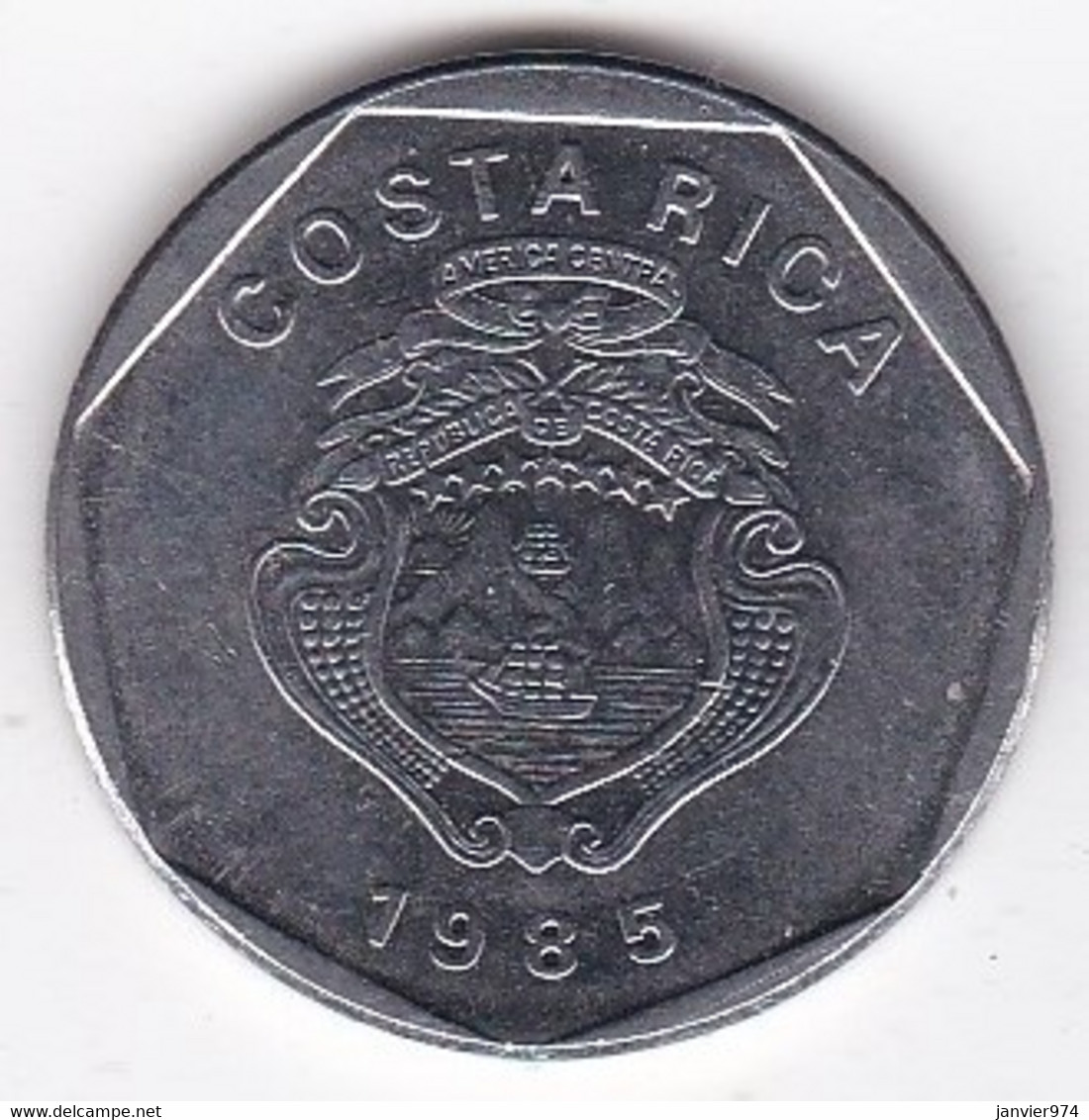 Costa Rica 5 Colones 1985, En En Acier Inoxydable, KM# 214 - Costa Rica