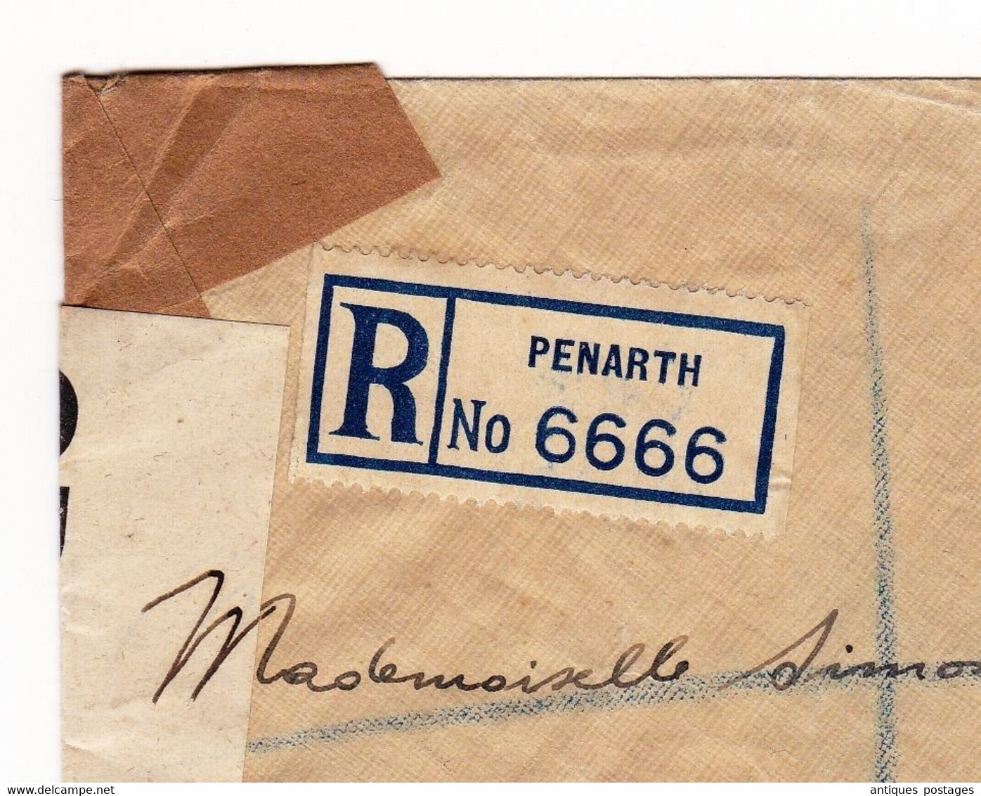 Registered Letter 1941 Penarth England Montana Valais Suisse Switzerland WW2 Censor Censure Opened By Examiner - Covers & Documents