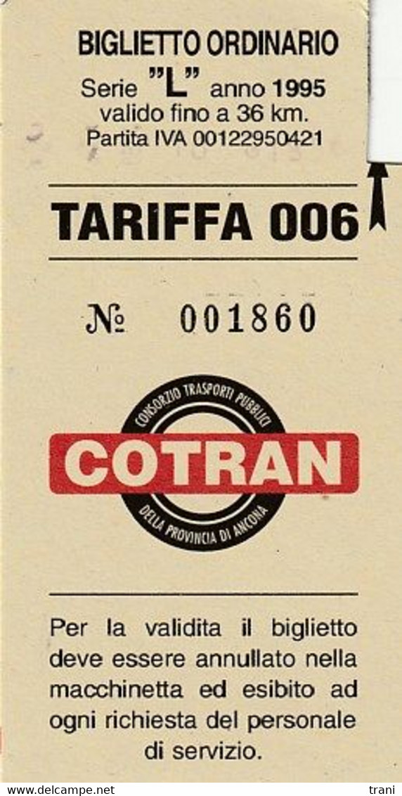COTRAN - Provincia Di Ancona - Anno 1995 - Europe