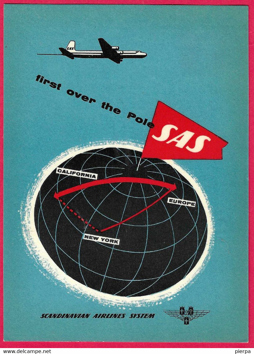 GROENLAND - FIRST POLAR  FLIGHT SAS "SDR. STROMFJORD *15.NOV.1954* TO KOBENHAVN SU CARTOLINA UFFICIALE - Marcophilie