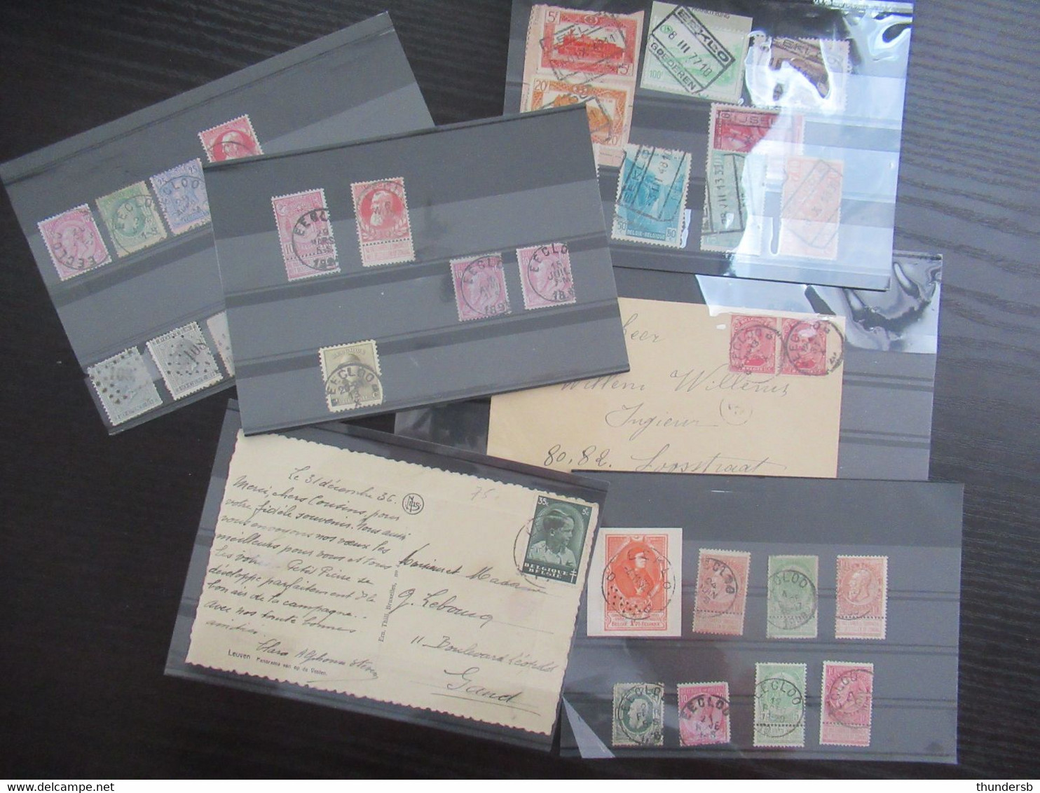 Kleine Verzameling Poststukken En Zegels Met Afstempeling 'Eecloo' - Usati