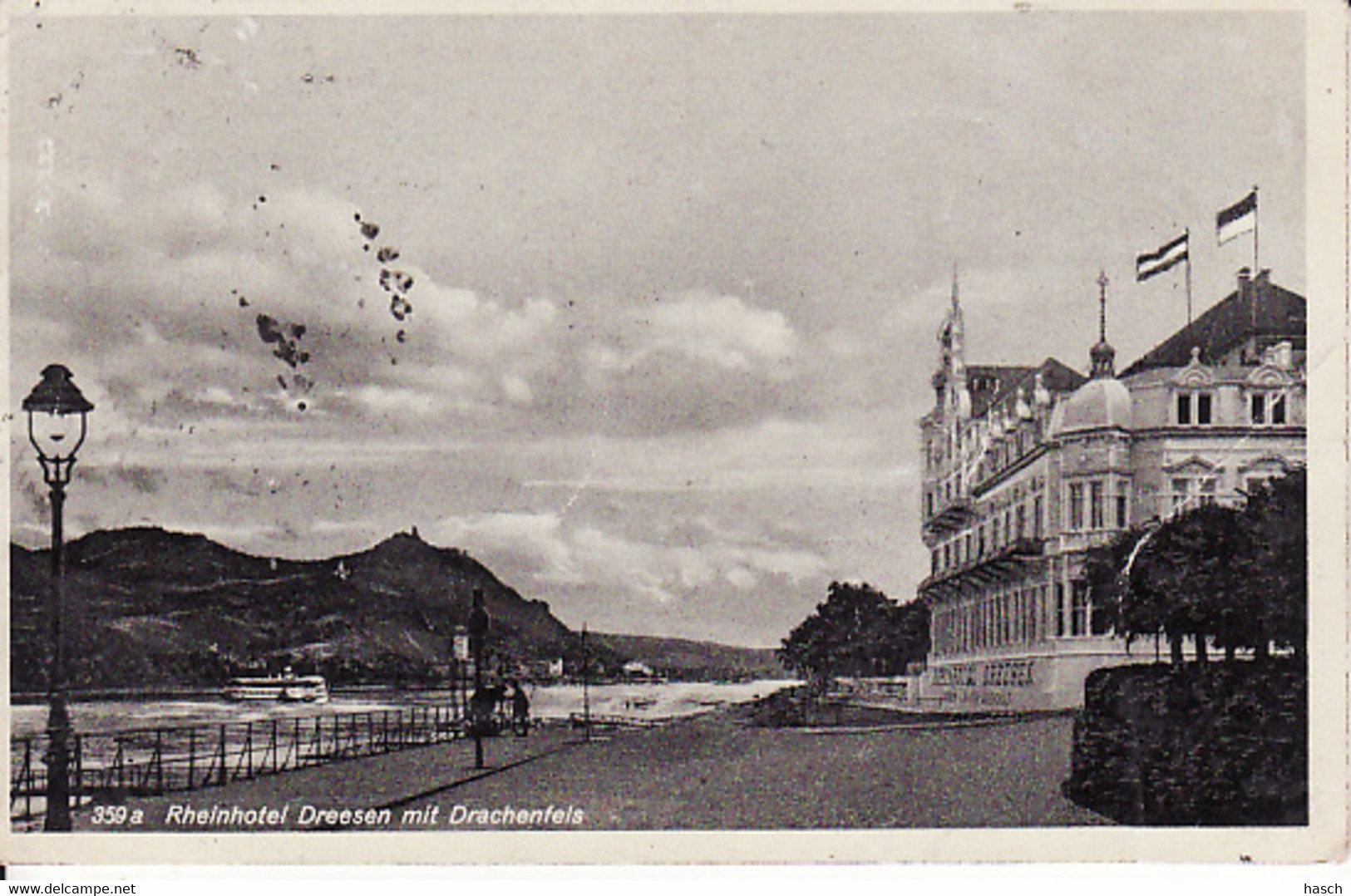 2104  96 Rheinhotel Dreesen 1933 (Falten) - Drachenfels