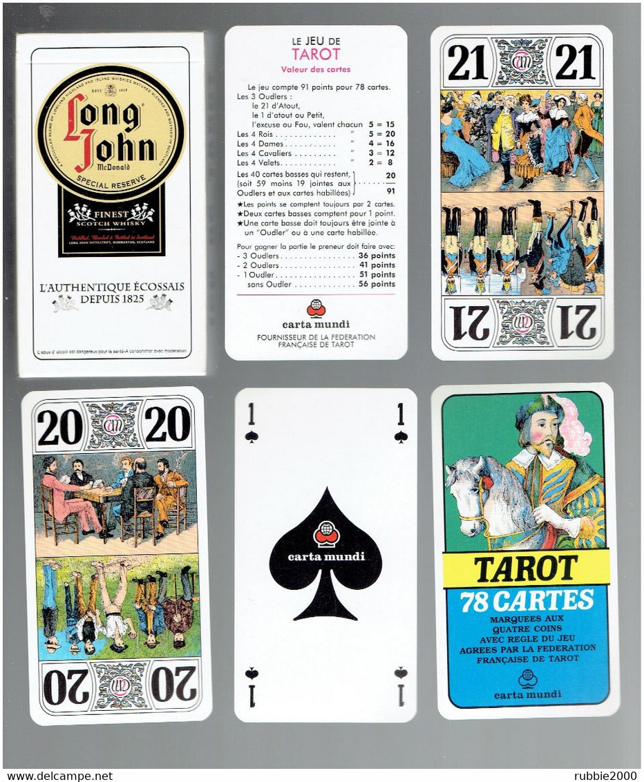 SCOTCH WHISKY LONG JOHN MC. DONALD ECOSSE JEU DE TAROT PUBLICITAIRE 78 CARTES A JOUER - Tarots