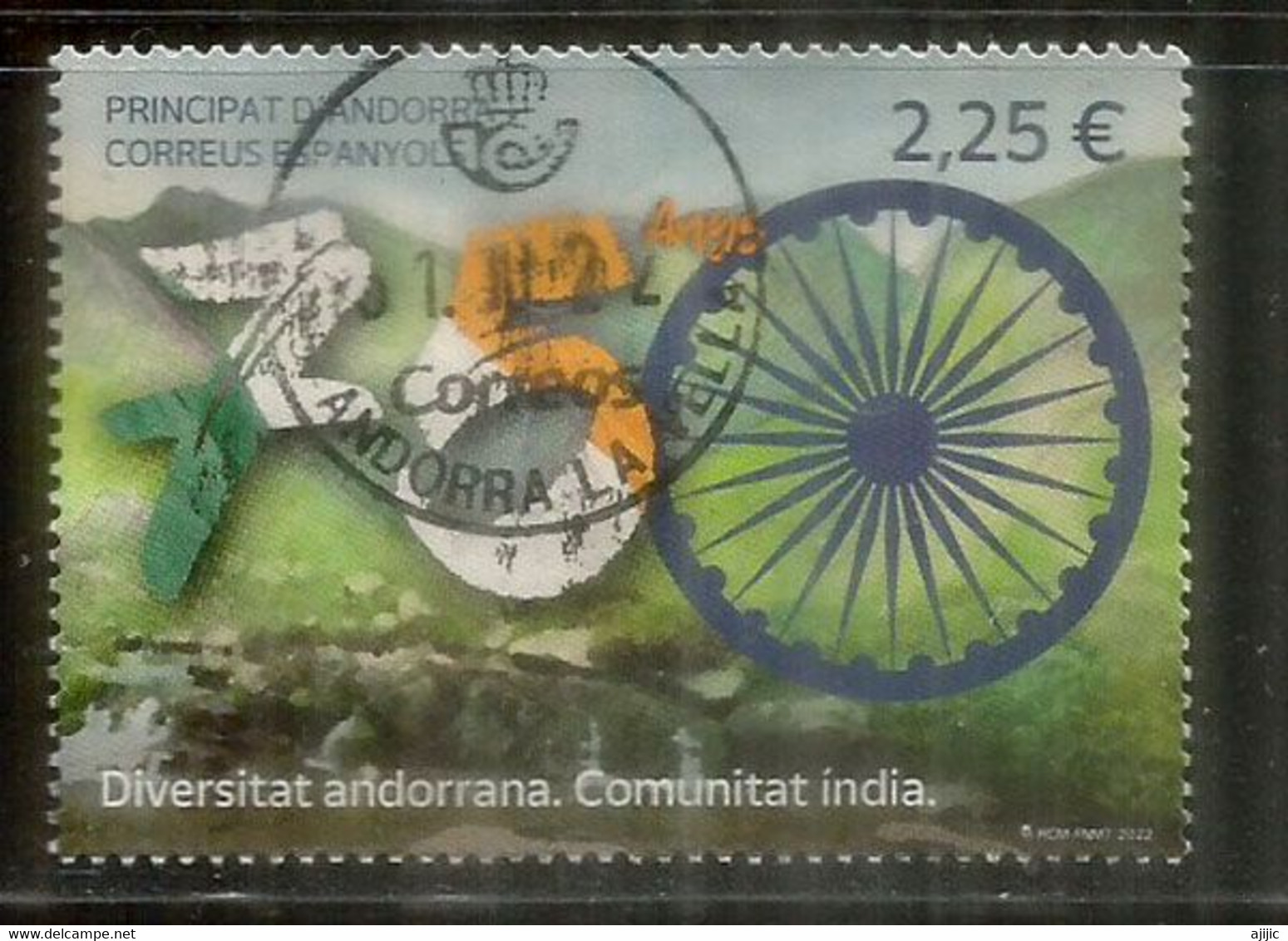 Andorran Diversity, Indian Community. 75th Anniversary Of India's Independence, Canceled, 1st Quality. Year 2022.ANDORRA - Oblitérés