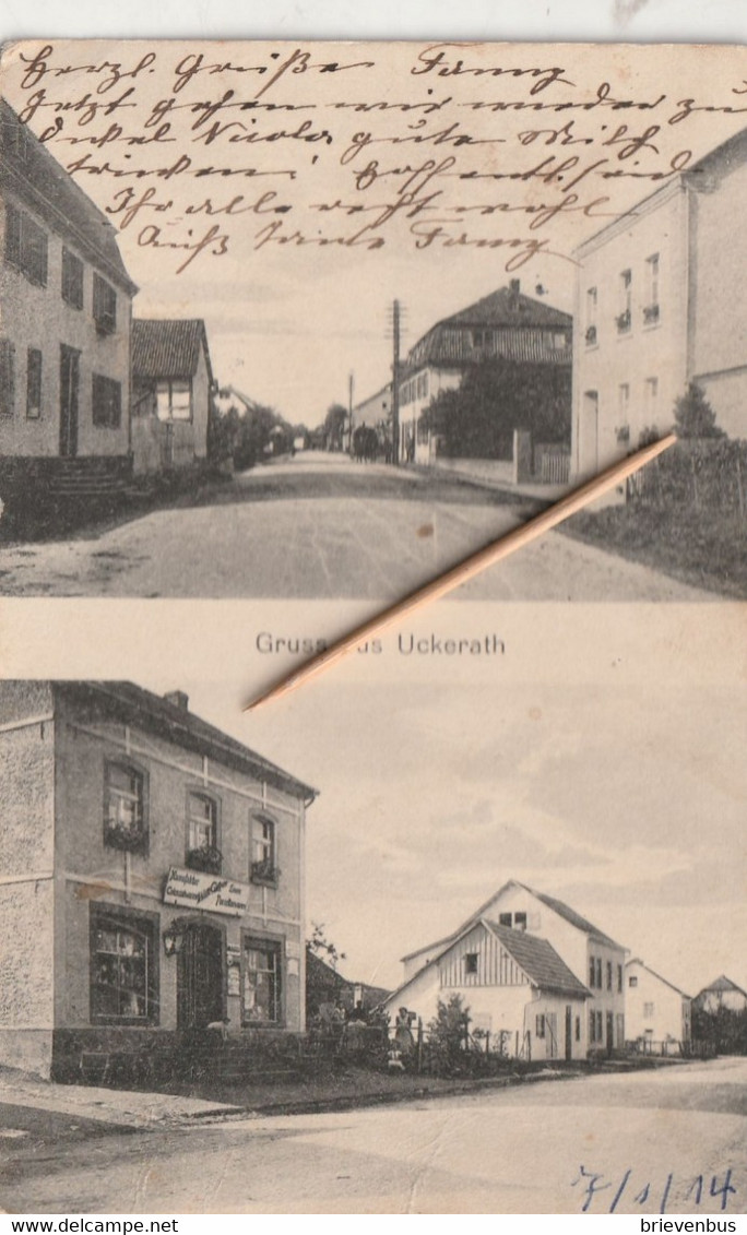 Gruss Aus Uckerath, Geprüft Militärische überwachungsstelle, Deutsches Reich, Bruxelles Schaerbeek, Hennef, - Hennef